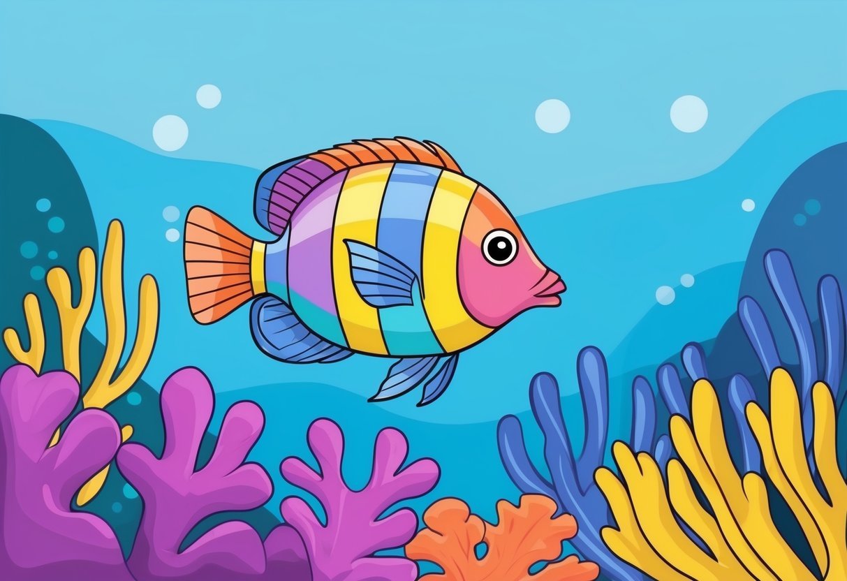 A colorful parrotfish swimming among vibrant coral in a tropical reef