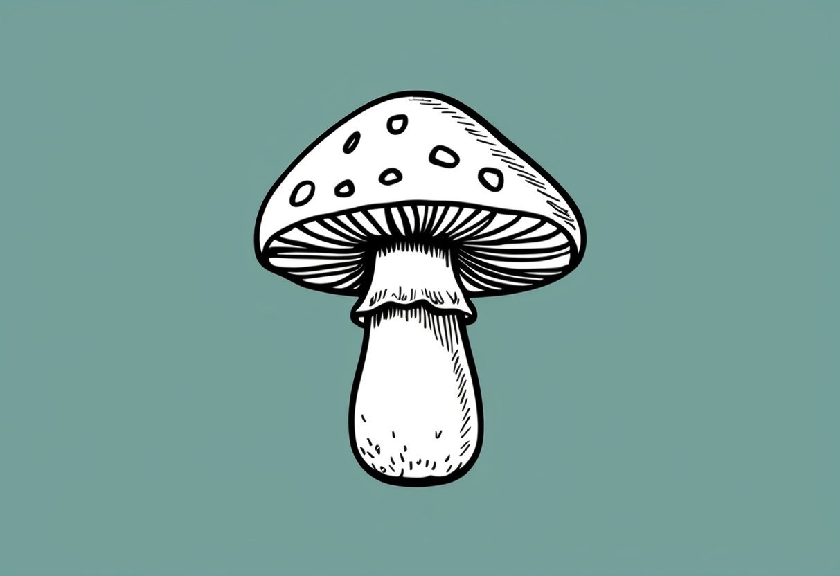 A single mushroom with a simple, clean background